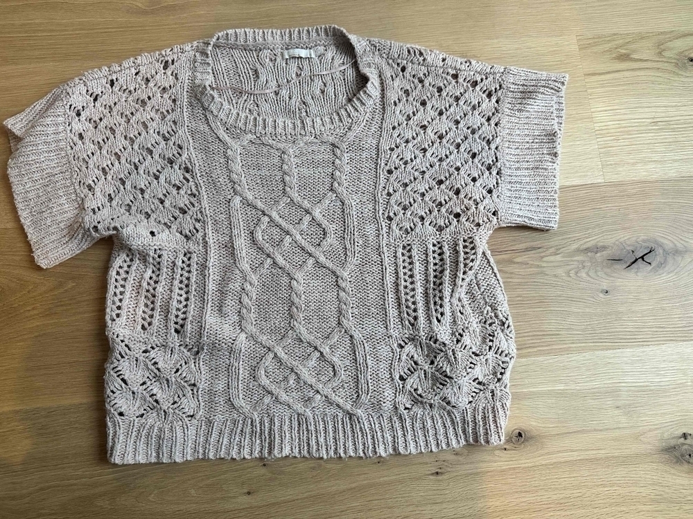 prAna Womens Pullover Sweater Size S Pink Open-Knit Lightweight Short Sleeve - Picture 3 of 4